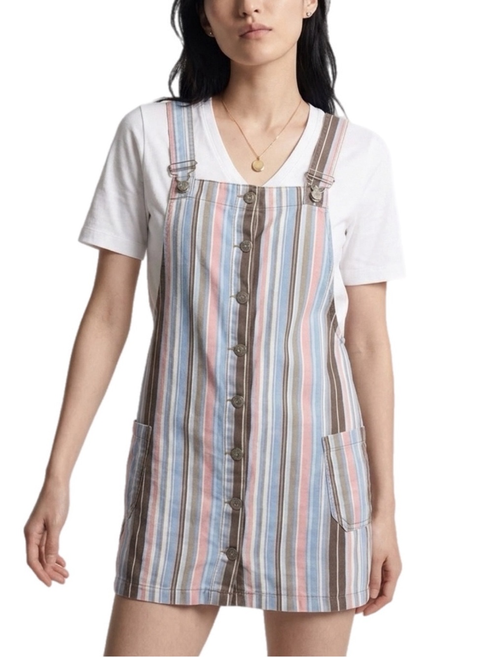 BDG Urban Outfitters | Pastel Lollipop Button-Front Mini Dress Pink & Blue